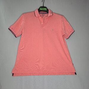 Izod Men's Golf Shirt Grapefruit With Black Trim Size M